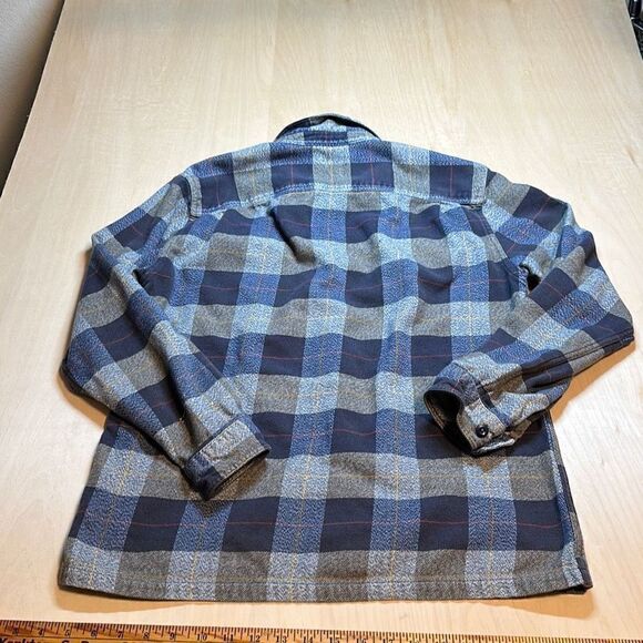 PATAGONIA FJORD FLANNEL Mens Medium Hayburner Classic Navy Long Sleeve Shirt - Picture 5 of 6